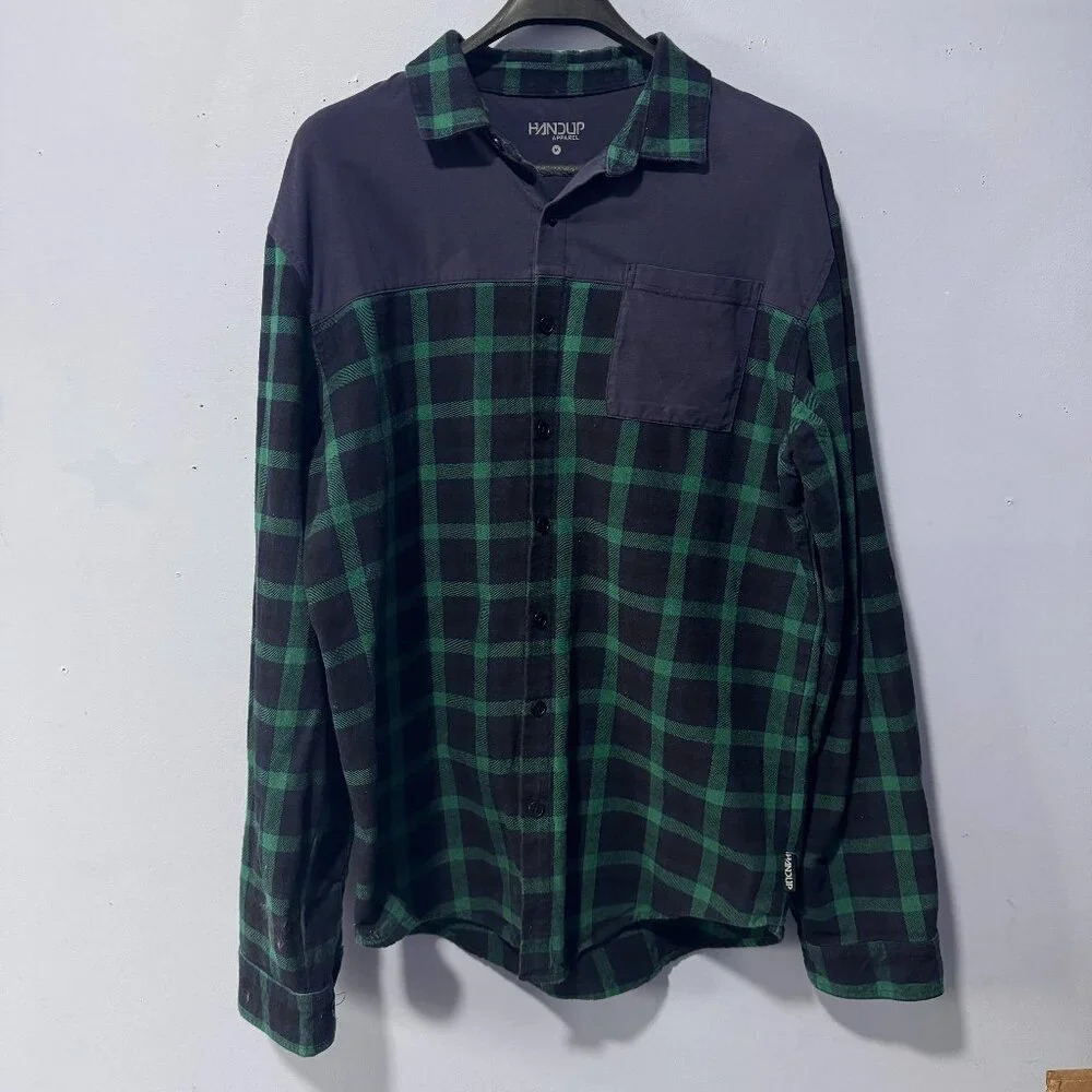 Handup Green/blue plaid size‎ medium  button down shirt